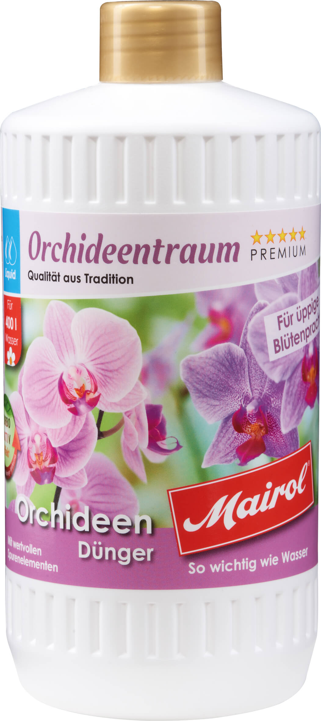 Orchideendünger Flüssig MAIROL, 1 Liter Flasche reicht für 400 Liter Gießwasser